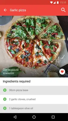 Pizza Recipes android App screenshot 1